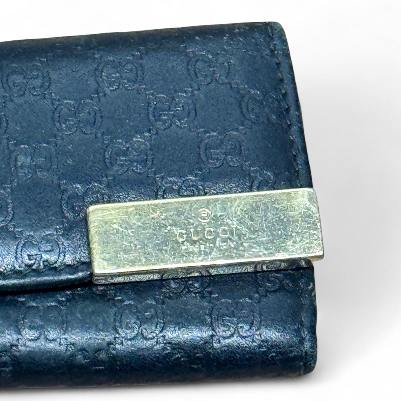 Gucci Black Leather GG Key Holder