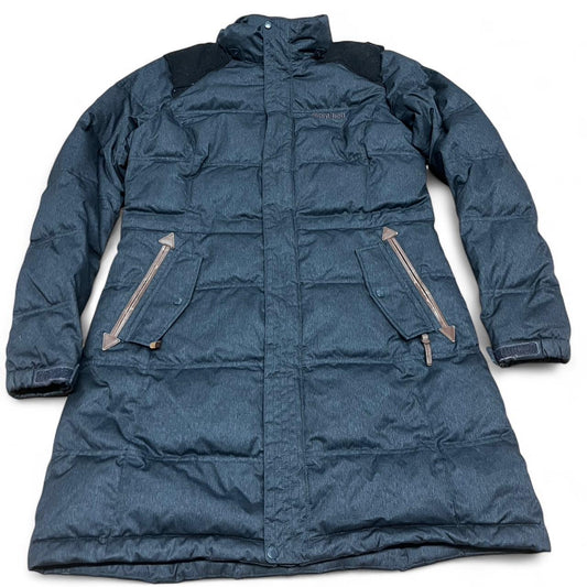 Women’s Long Navy Down Puffer Parka Coat – Warm Winter Coat by Montbell – Size 95 women’s S/M