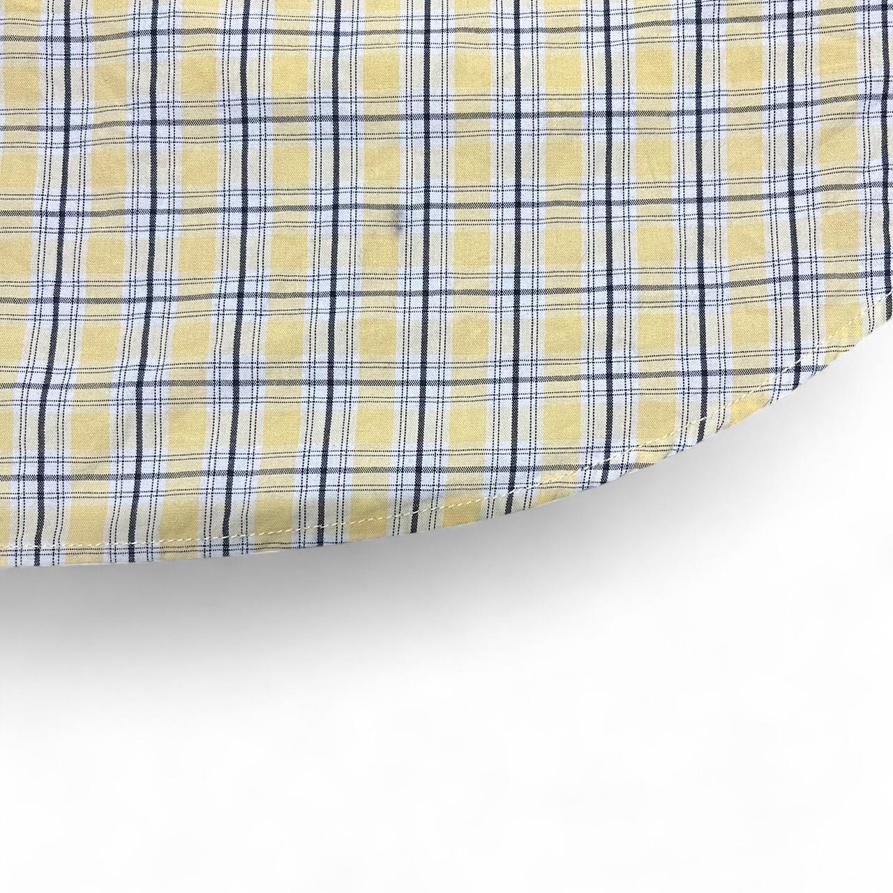 Yellow Nautica Button-Down Shirt – Checkered Pattern – Classic Prep Style