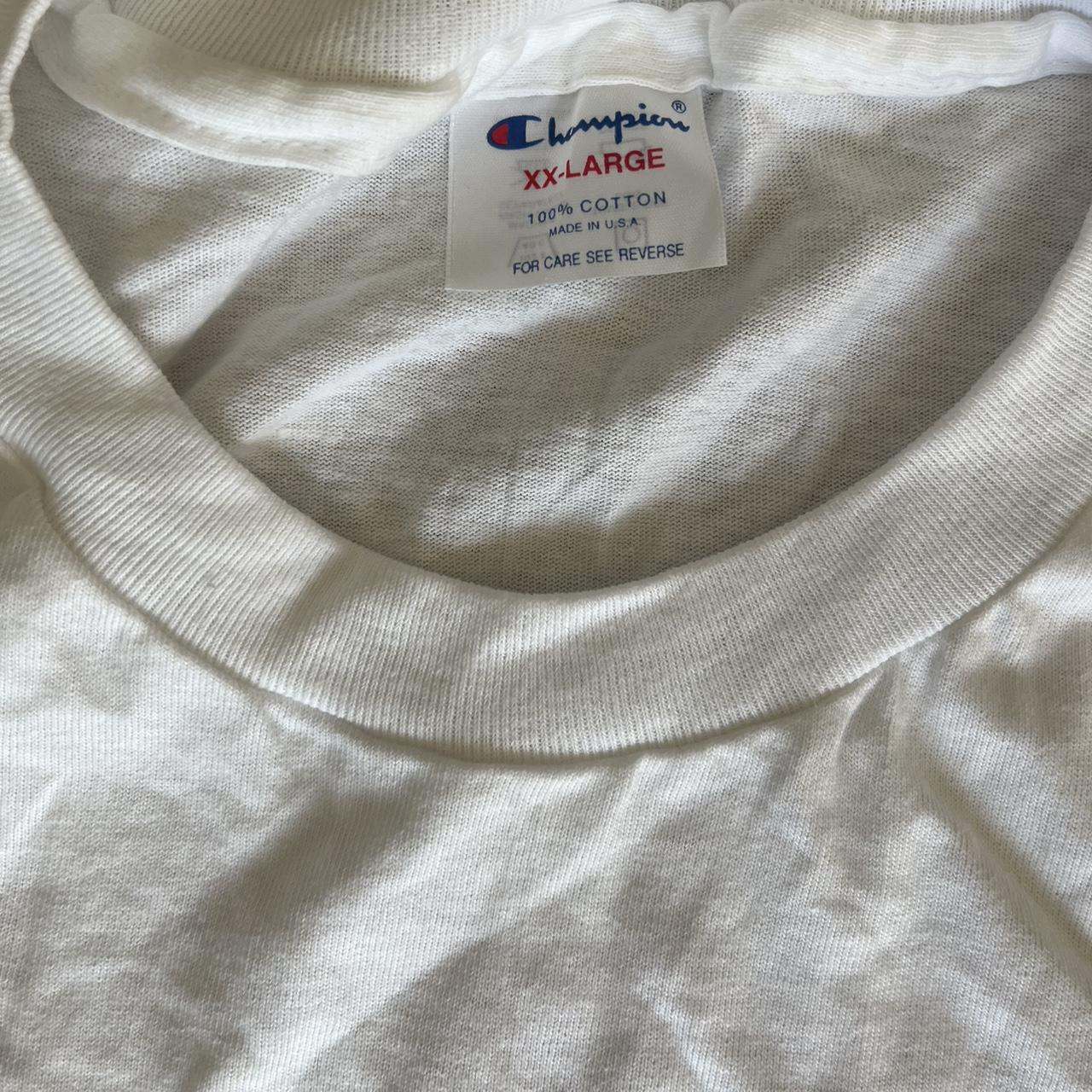 White Champion graphic T-shirt in size XXL