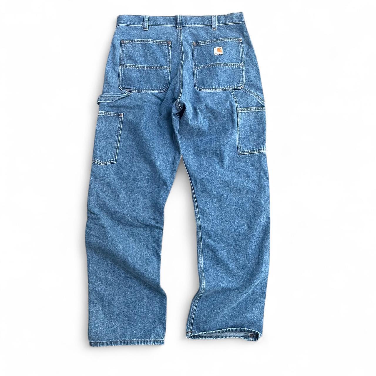Carhartt blue denim carpenter pants - straight leg