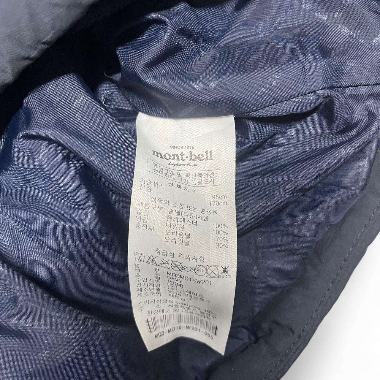 Men’s genuine Montbell down parka in navy blue