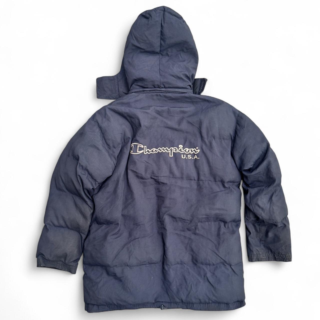 Champion navy puffer coat with hood