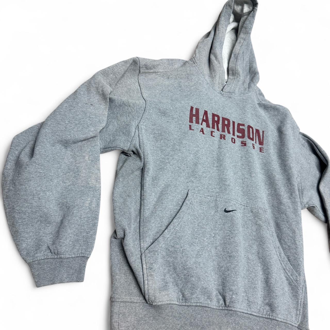 Grey Nike Harrison Lacrosse hoodie in size medium with a centre pocket and front swoosh logo