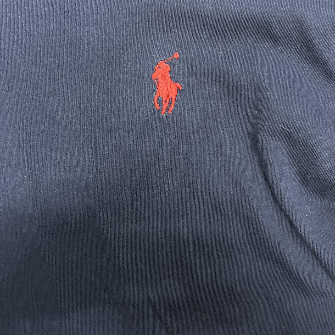 Navy Ralph Lauren Long Sleeve Tee – Red Pony Logo – Classic Essential