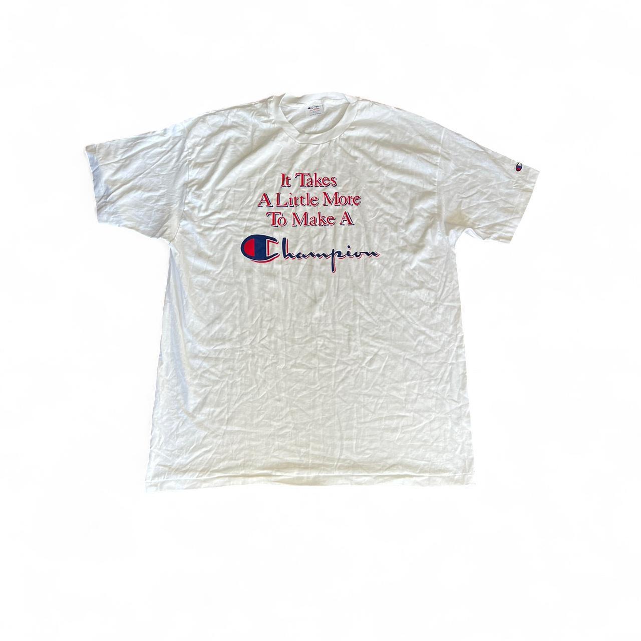 White Champion graphic T-shirt in size XXL