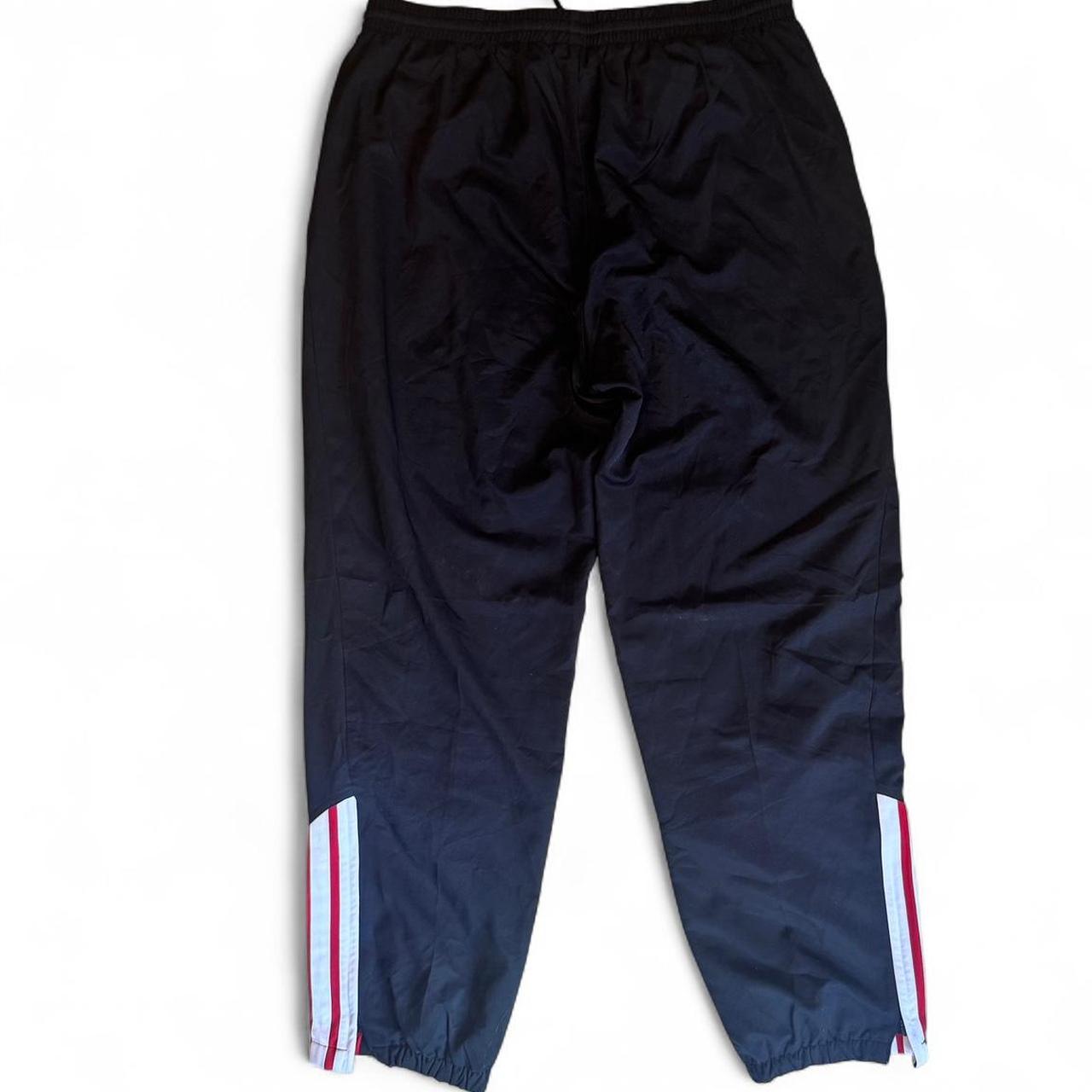 -Black red/white adidas tracksuit bottoms