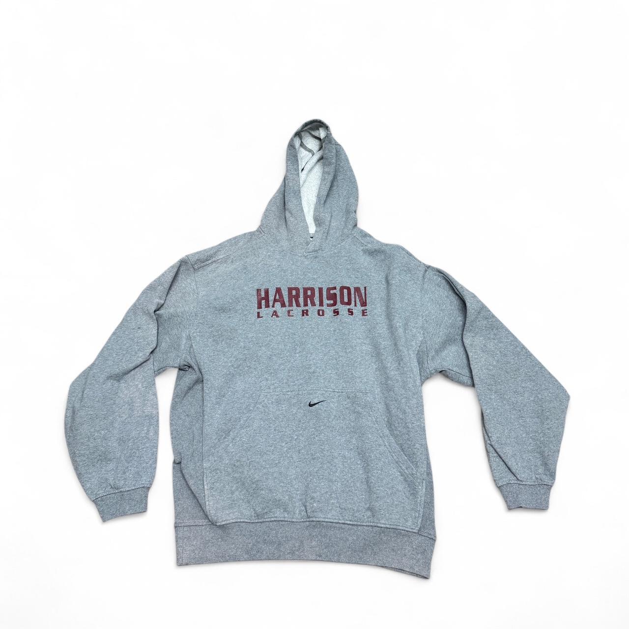 Grey Nike Harrison Lacrosse hoodie in size medium with a centre pocket and front swoosh logo