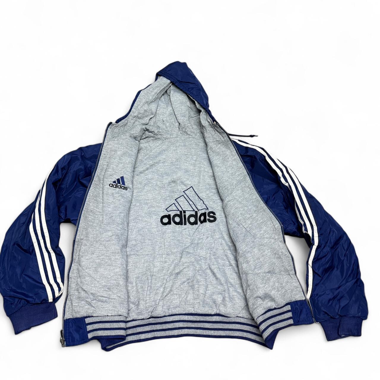 90s Adidas Reversible Jacket – Blue & Grey