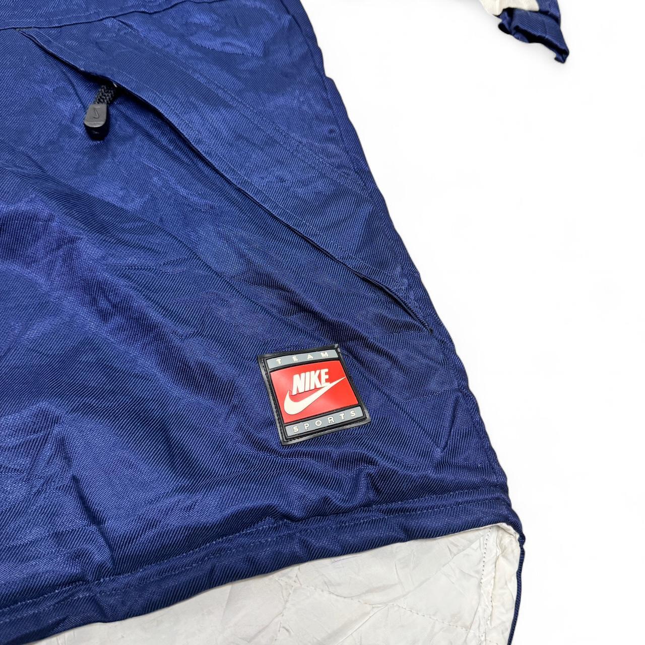 90s Nike Blue & White Full Zip Hooded Jacket – Size XL