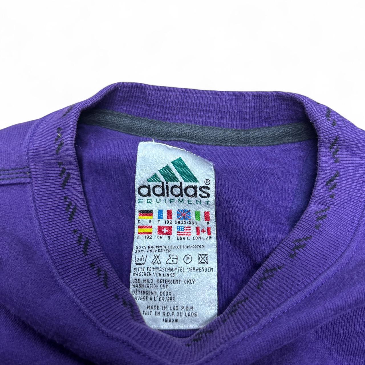 Vintage Adidas Equipment Purple Spell Out Jumper – Large