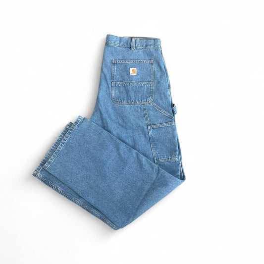 Carhartt blue denim carpenter pants - straight leg