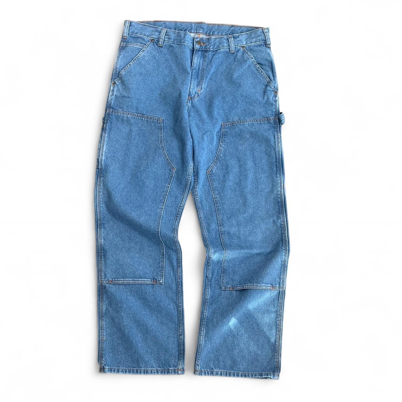 Carhartt blue denim carpenter pants - straight leg