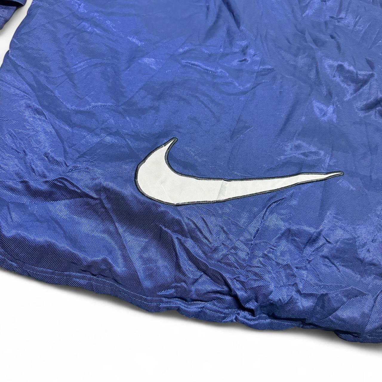 90s Nike Blue & White Full Zip Hooded Jacket – Size XL
