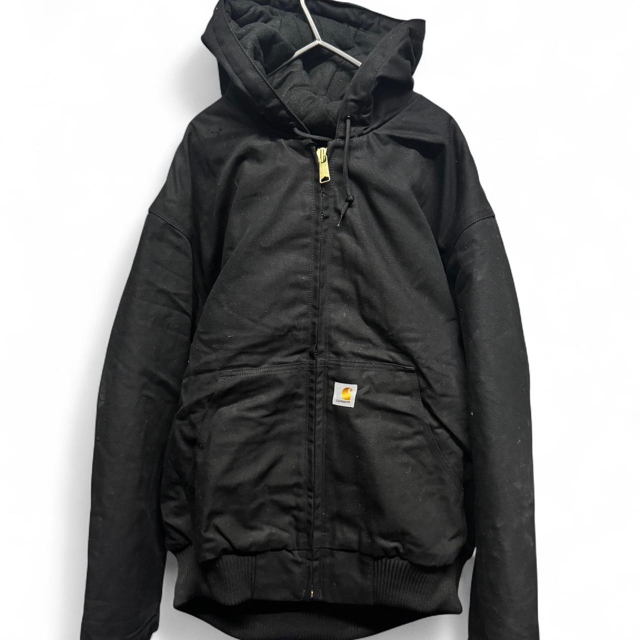 Carhartt Black Active Jacket Gold Zip Quilted Lined Size XL Loose Fit