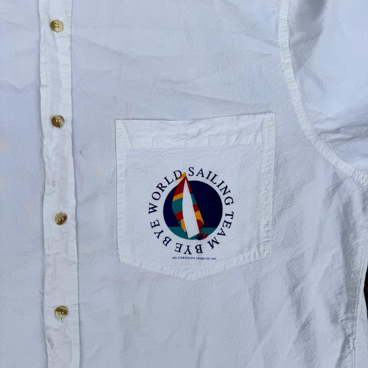 White World Sailing Team embroidered button-up shirt