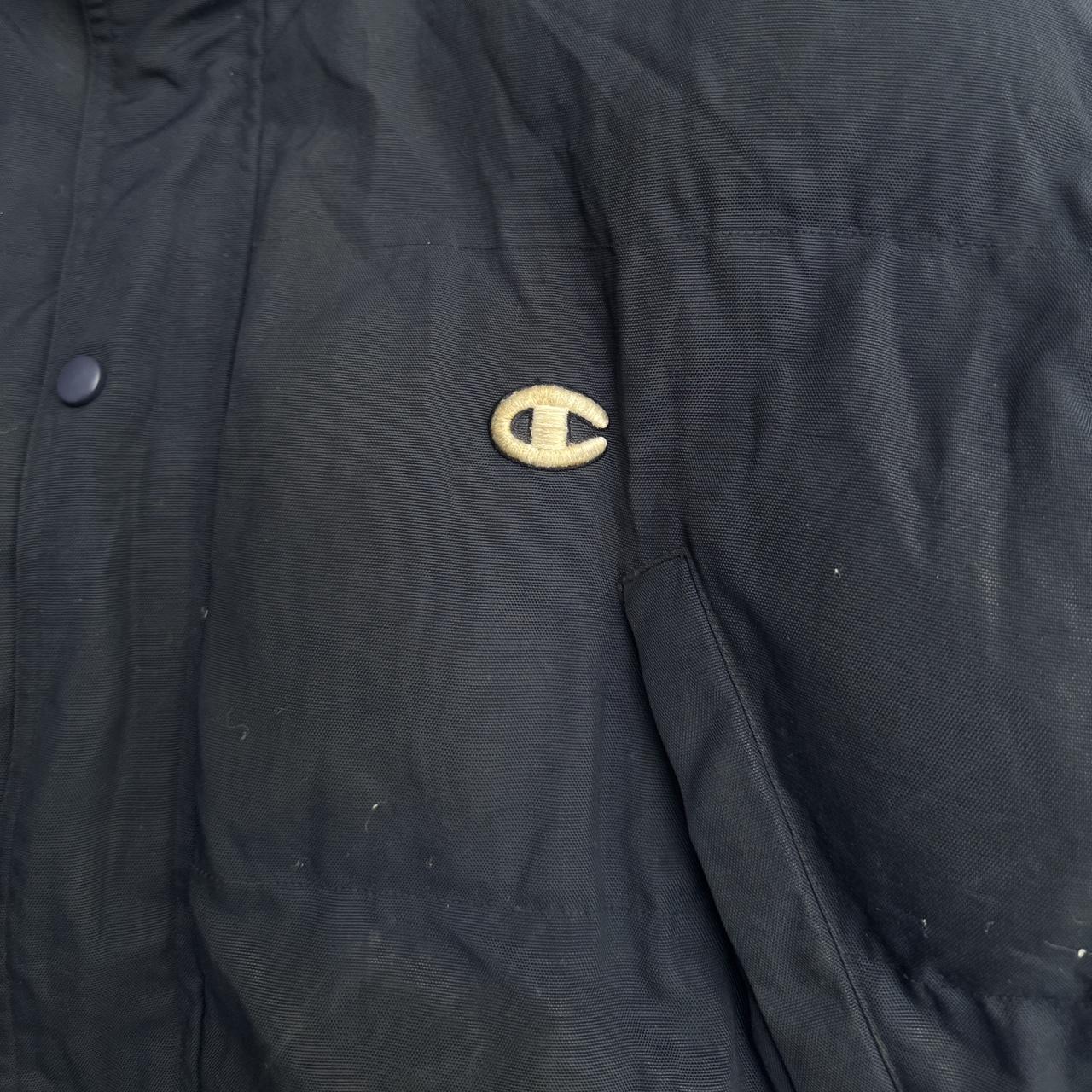 Champion navy puffer coat with hood