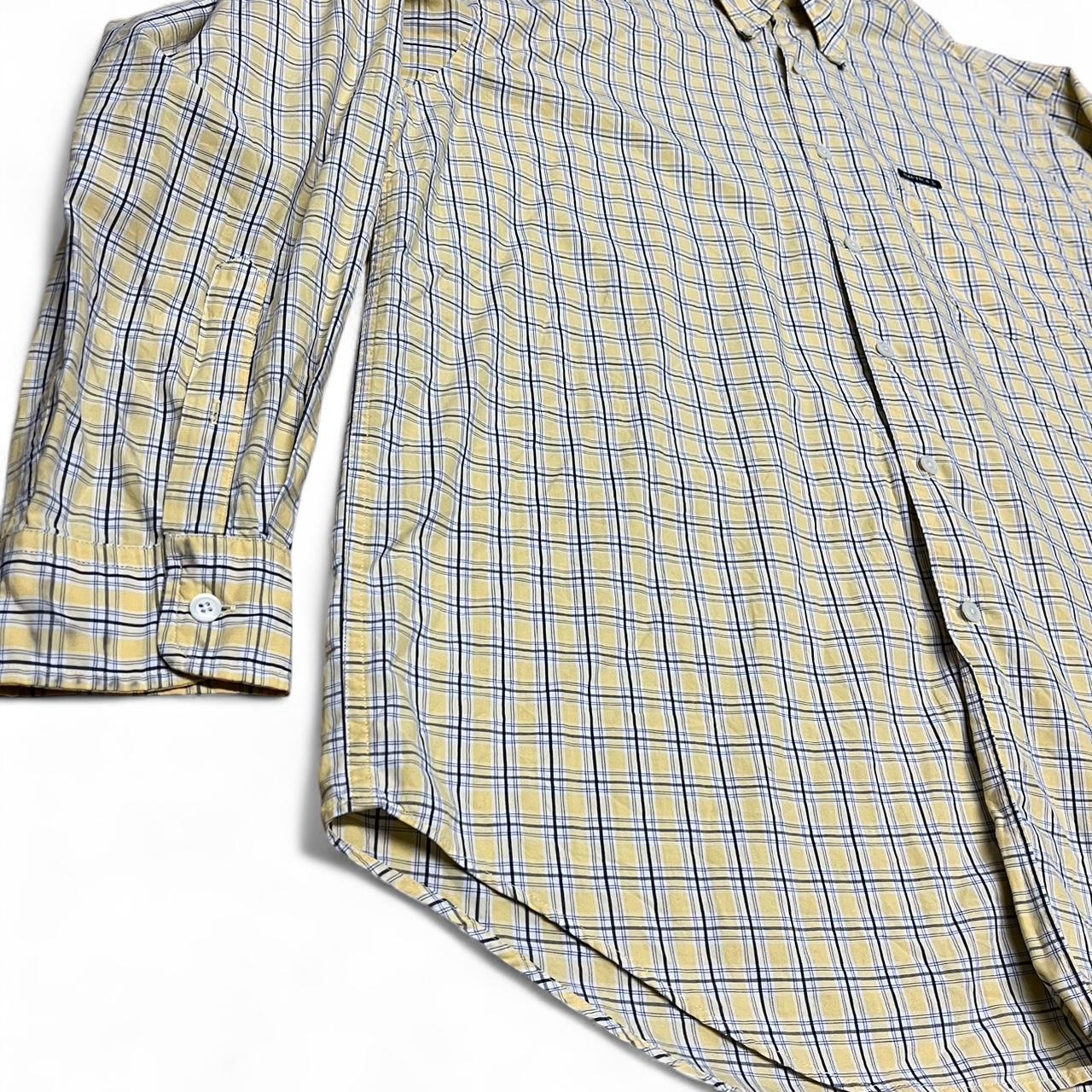 Yellow Nautica Button-Down Shirt – Checkered Pattern – Classic Prep Style