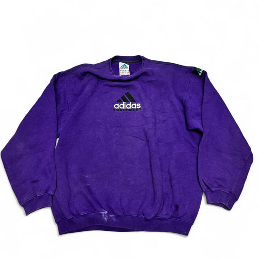Vintage Adidas Equipment Purple Spell Out Jumper – Large