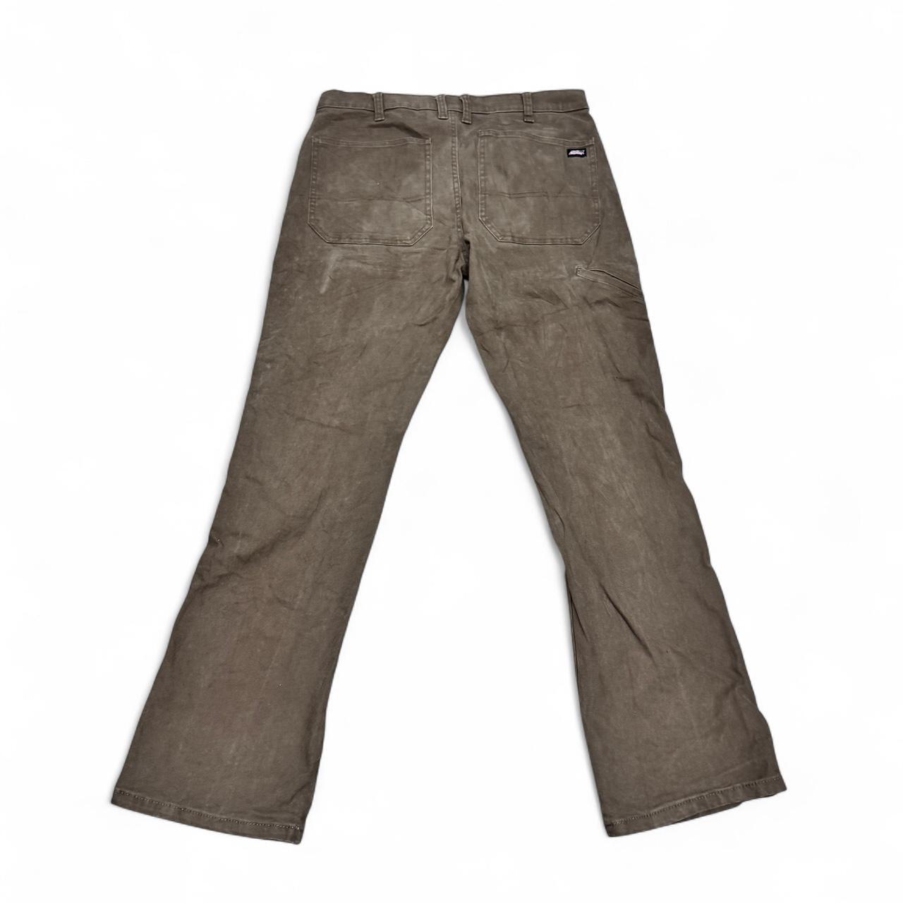 Brown washed Dickies workwear trousers in size 32x32