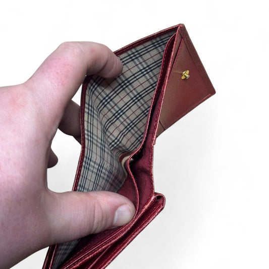 Burberry Cherry Red Leather Wallet