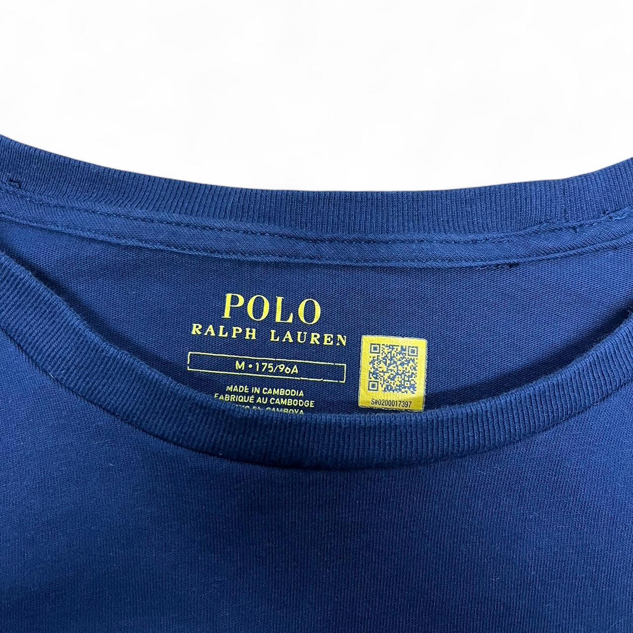 Navy Ralph Lauren Long Sleeve Tee – Red Pony Logo – Classic Essential