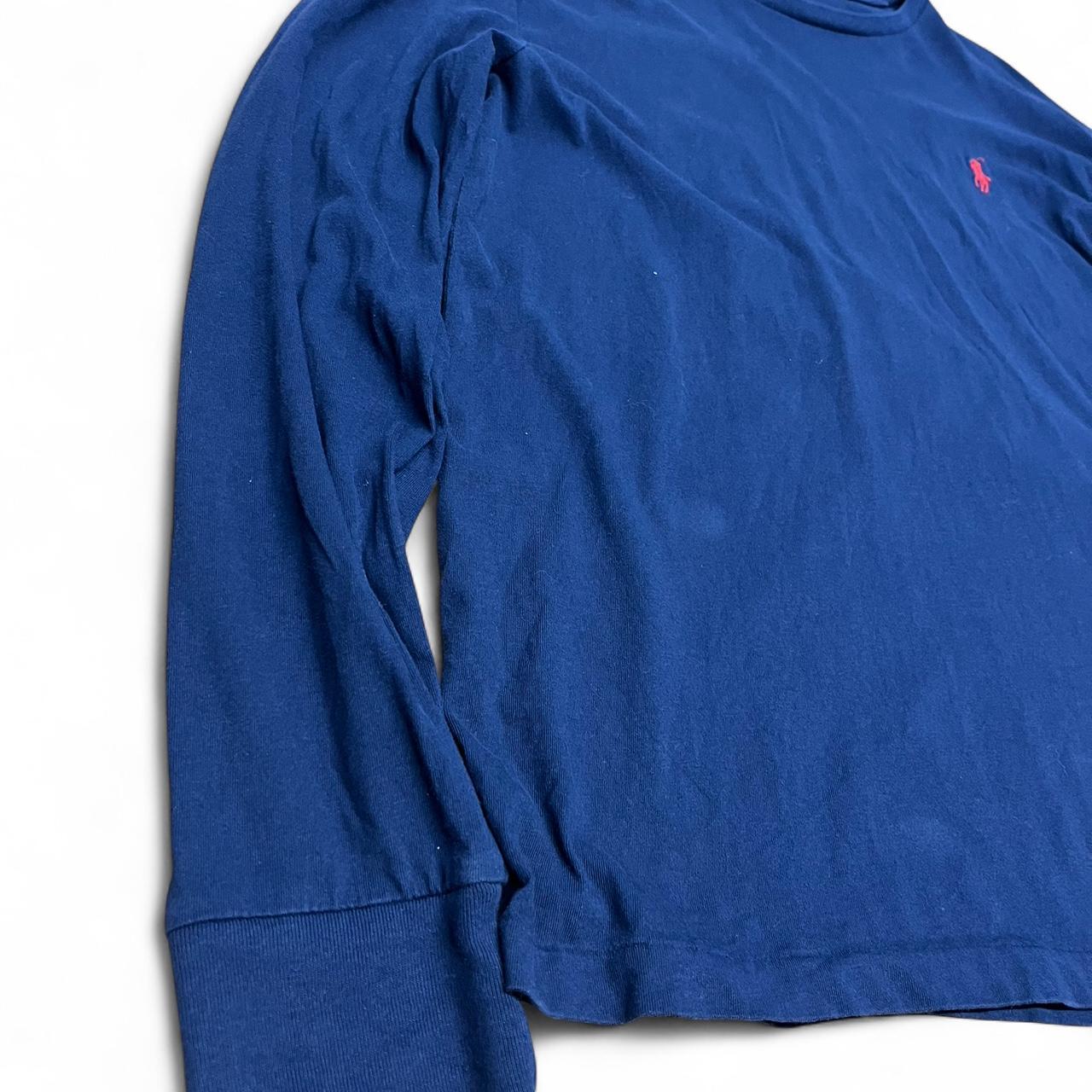 Navy Ralph Lauren Long Sleeve Tee – Red Pony Logo – Classic Essential