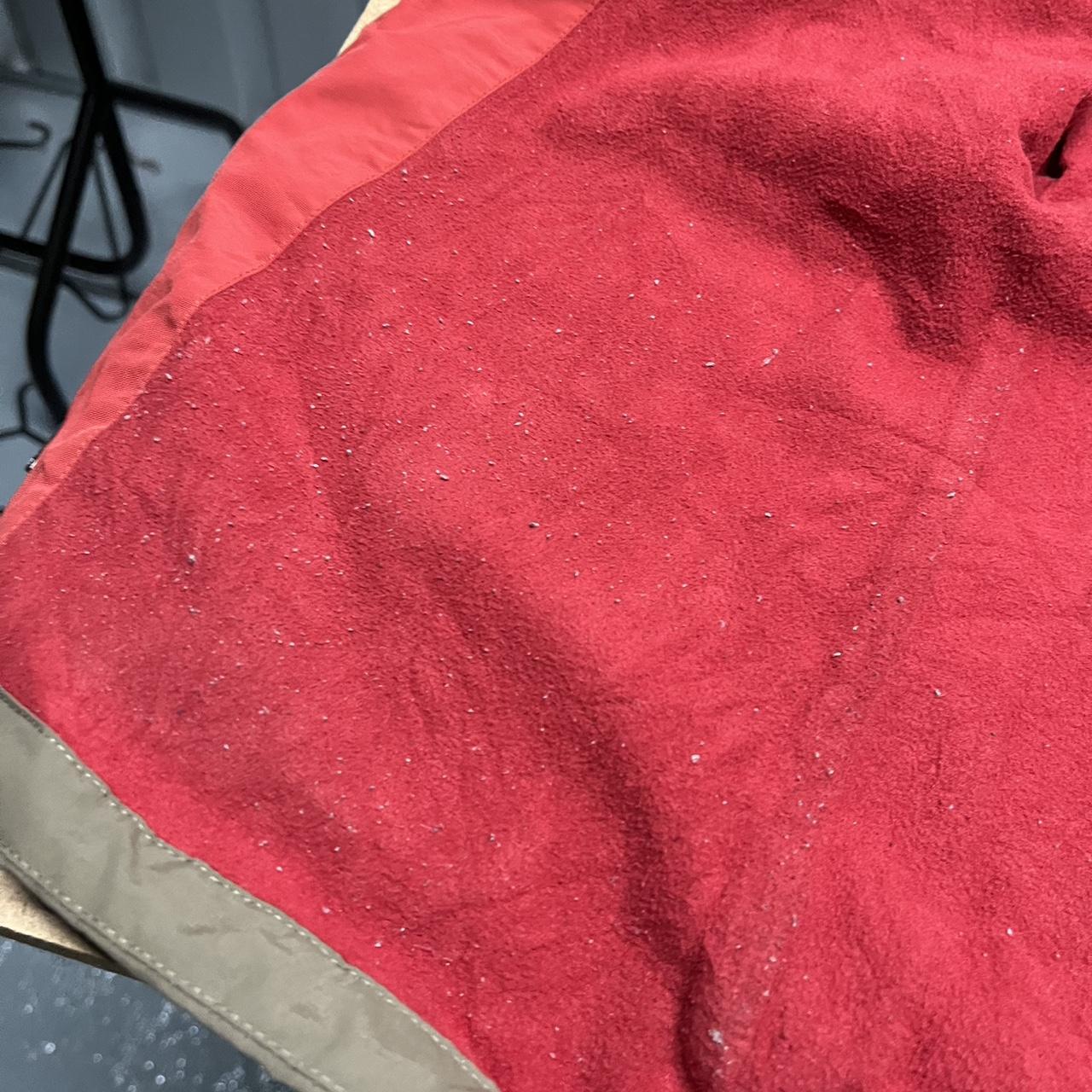 Women’s Grey/Khaki North Face Jacket – Red Accents – Fleece Lined (Korean Import)