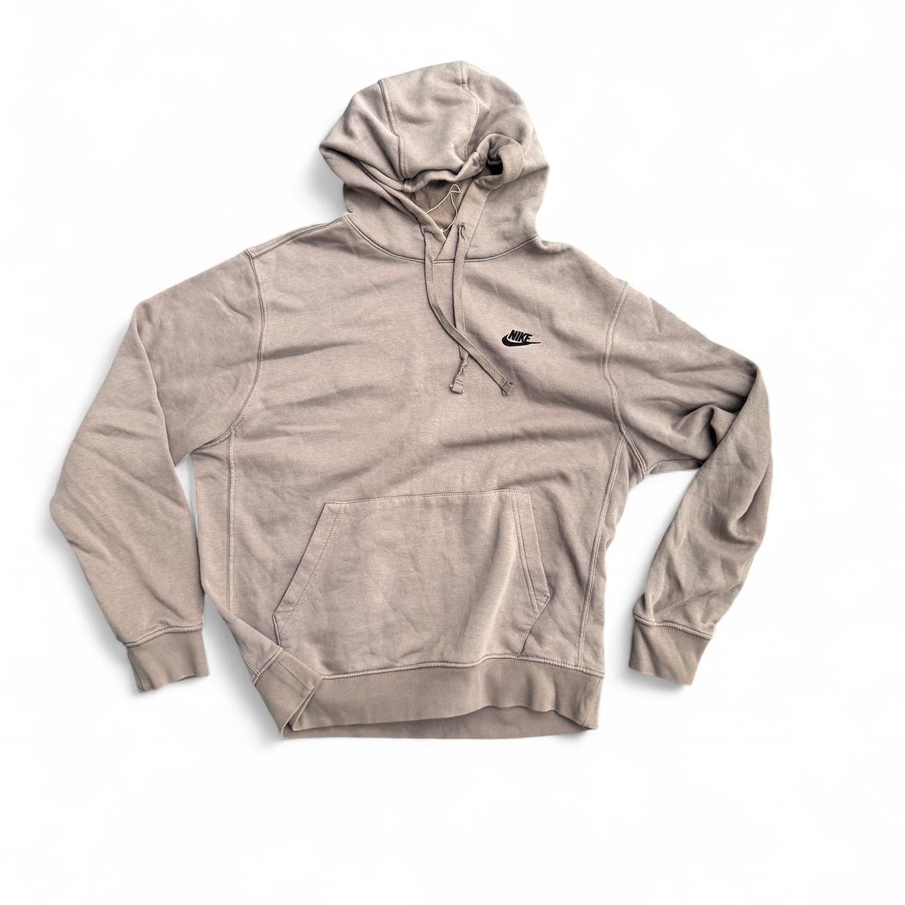 Light brown Nike hoodie with embroidered logo