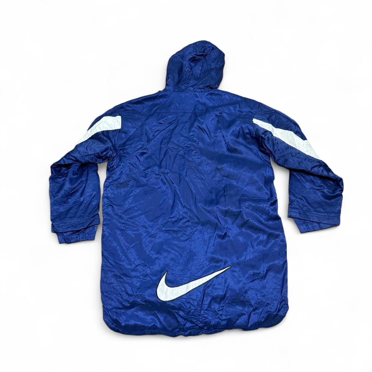 90s Nike Blue & White Full Zip Hooded Jacket – Size XL